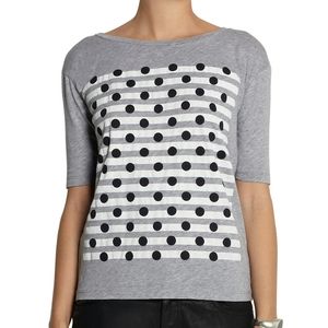 J. Crew Black Dot Graphic Tee GUC